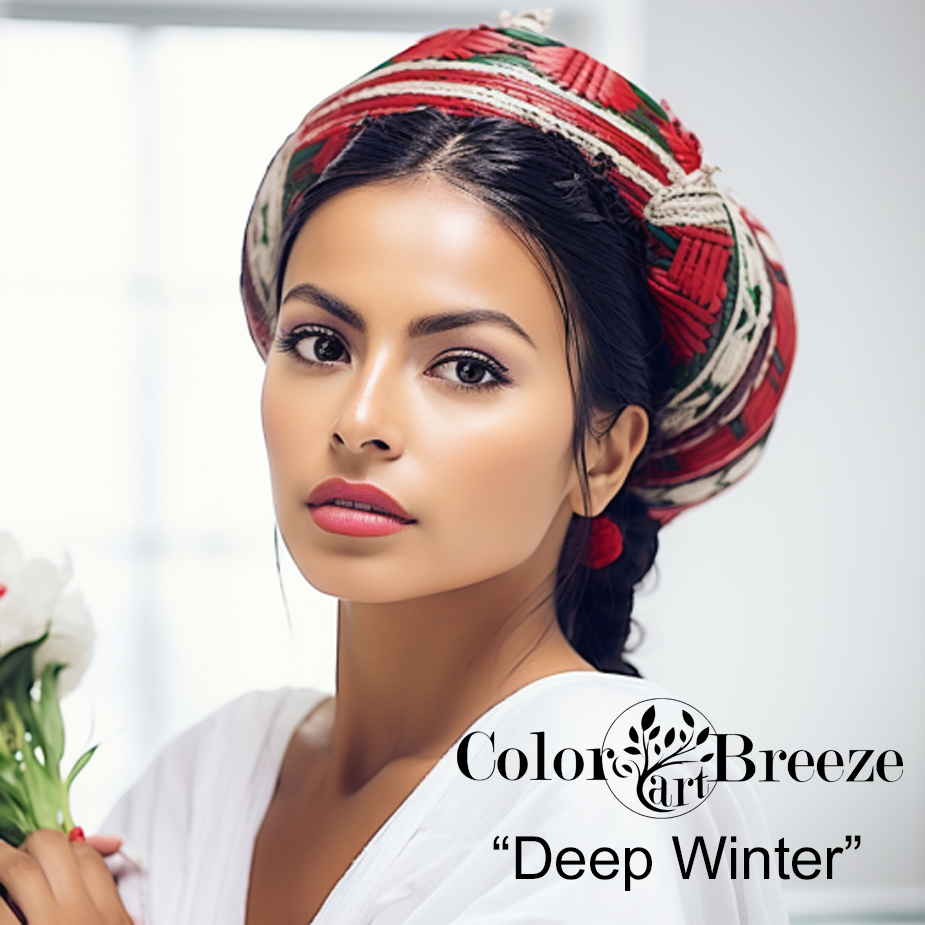 Hispanic Deep Winter wearing pure white. 
